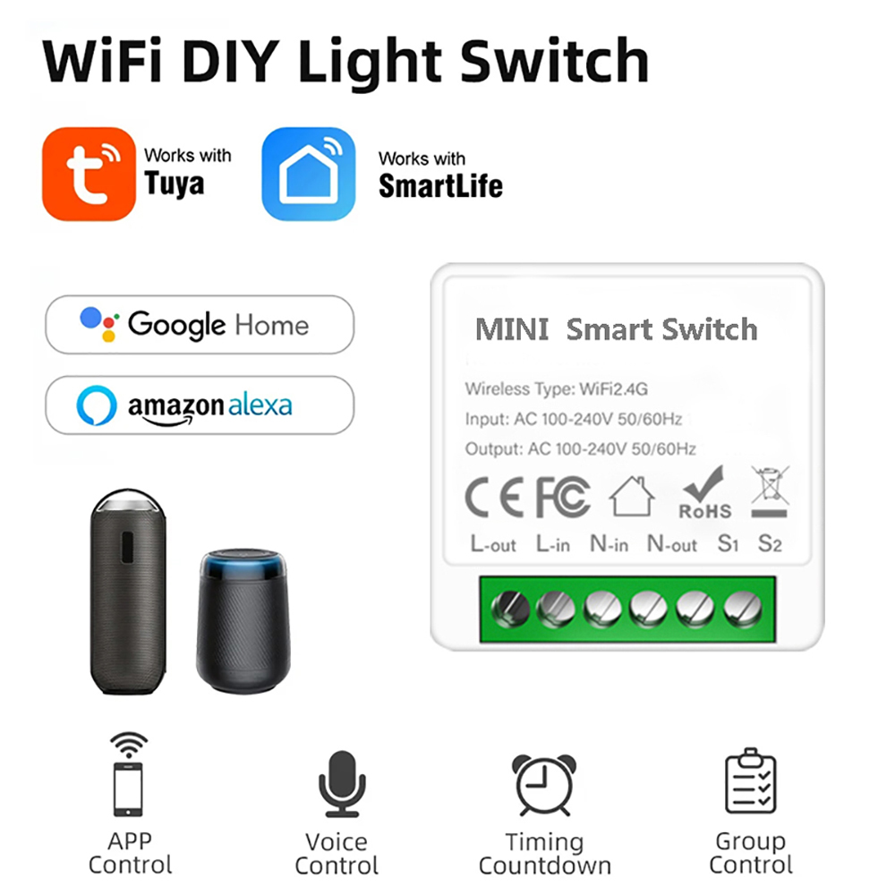 2 Way Control Tuya Mini 16A Wi - Smart Home Automation Diy 评论和价格